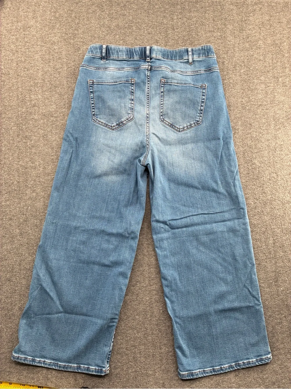 J. Jill Light Blue High-Rise Wide-Leg Jeans for Women 16 crop